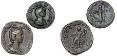 Ancient coins Ancient coins Roman Empire Roman Empire, Otacilia Severa, 244-249, Sestertius, CONCORDIA AVGG, 20.21 g, RIC 209a; Severina, 270-275, As, Rome, IVNO REGINA, 7.10 g, RIC 7