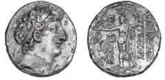 Ancient coins Greece The Hellenistic Monarchies Seleucid Kingdom Ancient Greece, Seleukid, Antiochus VIII, 121 – 96 BC, Antioch, Tetradrachm, SNG Cop. 383ff., 15.18 g, corr. clean. EF