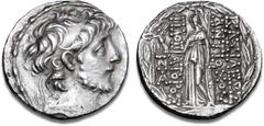 Ancient coins Greece The Hellenistic Monarchies Seleucid Kingdom Seleukid Empire, Antiochos IX, 114/113 - 95 BC, Antioch on the Orontes, c. 113 - 112 BC, Tetradrachm, Head slightly bearded, 15.52 g, s