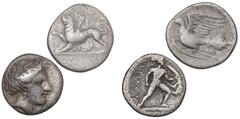 Ancient coins Ancient coins Greece Illyria and Central Greece Ancient Greece, Lokris, Lokris Opontioi, Hemidrachm, c. 350 BC, 2.42 g, SNG Cop 52; Peloponnesos, Sikyon, Hemidrachm, 330 – 280 BC, 2.54 g