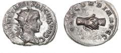 Ancient coins Ancient coins Roman Empire Roman Empire, Herennius Etruscus, 250–251, Antoninianus, Rome, CONCORDIA AVGG, 4.07 g, RIC 138, RSC 4 - Scarce EF