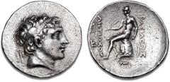 Ancient coins Greece The Hellenistic Monarchies Seleucid Kingdom Seleukid Empire, Antiochos Hierax, c. 241-228 BC, Alexandria Troas, Tetradrachm, Head with winged diadem, horse grazing right in exergu