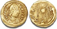 Ancient coins Roman Empire Visigoths in Gaul (Pseudo-Imperial Coinages), 417 - 507 AD, Uncertain king, Au-Tremissis struck in the name of Libius Severus (Severus III), c. 461 - 465 AD, Ravenna, MEC 1,