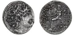 Ancient coins Greece The Hellenistic Monarchies Seleucid Kingdom Ancient Greece, Seleukid Kingdom, Antiochus VIII, 121 – 96 BC, Antioch, Tetradrachm, SNG Cop. 394f., 15.00 g, cleaned. VF