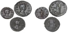 Ancient coins Ancient coins Roman Empire Roman Empire, Severina (wife of Aurelian), 270 - 275 AD, As, RIC 7; Antoninianus, RIC 4; Denarius, RIC 6. (3)