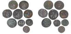 Ancient coins Rome - Collections Roman Empire, collection of coins from Maxentius, 306-312, Maximinus II, 309-313, Licinius I, 308-324 and Licinius II, in total 9 pcs as well as 3 album