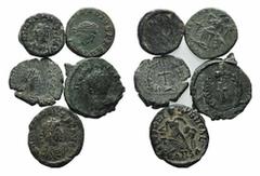 Multiple Lots Lot of 5 Roman Imperial Æ coins, including Severina, Constantine, Licinius, Aelia Flacilla and Arcadius, to be catalog. Lot sold as it, no returns