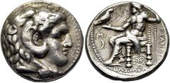 COLECCIÓN DE MONEDA GRIEGA DE PLATA / greek silver collection MACEDONIA. Alejandro III el Grande. Tetradracma. 300-280 a.C. Cabeza de Herakles cubierta con leonté a derecha. Zeus entronizado a izquier