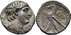 COLECCIÓN DE MONEDA GRIEGA DE PLATA / greek silver collection SELÉUCIDA IMPERIO. Antíoco VII Sidetes. Tiro. Tetradracma. 138-129 a.C. Busto diademado revestido a derecha. Águila a izquierda estante so