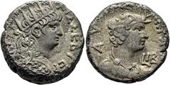 GRECIA Y ROMA / greek and roman coins ROMA IMPERIO. Nerón. Egipto-Alejandría. Tetradracma. 65-66. Cabeza radiada de Nerón a derecha, alrededor (ΝΕΡΩ ΚΛΑΥ Κ)ΑΙΣ ΣΕΒ ΓΕΡ. Busto de Alejandría a derecha, 