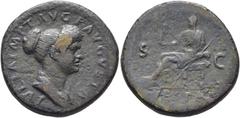 GRECIA Y ROMA / greek and roman coins ROMA IMPERIO. Julia Titi. Dupondio. 80-81. Busto a derecha con el cabello recogido cuidadosamente, alrededor IVLIA IMP T AVG F AVGVSTA. Vesta sedente a izquierda 
