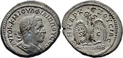 GRECIA Y ROMA / greek and roman coins ROMA IMPERIO. Filipo I. Siria-Antioquía ad Orontem. Tetradracma. 244-249. Busto laureado a derecha, alrededor AYTOK K M IOVΛ ΦΙΛΙΠΠΟΥ CEB. Águila batiendo las ala