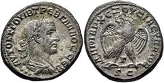 GRECIA Y ROMA / greek and roman coins ROMA IMPERIO. Treboniano Galo. Siria-Antioquía ad Orontem. Tetradracma. 251-253. Busto a derecha, alrededor AYTOK K Γ OYIB TREB ΓAΛΛOC CEB. Águila batiendo las al