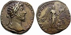 Primera sesión, 29 de noviembre MUNDO ROMANO Monedas de bronce - Imperio Romano Marco Aurelio No.: 670 Starting Price - Precio de salida: EUR 100 164. Sestercio. VICT. AVG. TR. P.XVIII. IMP.II. Victor