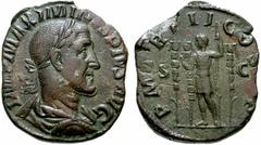 Primera sesión, 29 de noviembre MUNDO ROMANO Monedas de bronce - Imperio Romano Máximino I No.: 743 Starting Price - Precio de salida: EUR 60 235-236. Sestercio. P.M. TR. P.II. COS.P.P. Emperador entr