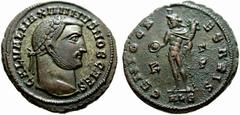 Primera sesión, 29 de noviembre MUNDO ROMANO Monedas de bronce - Imperio Romano Maximino Daza No.: 833 Starting Price - Precio de salida: EUR 30 308. Follis. Alejandría. GENIO CAESARIS K ΓP. Genio con