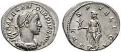 MONEDAS ROMANAS. IMPERIO IMPERIO ROMANO. Alejandro Severo. Denario. 231-235 d.C. IMP. ALEXANDER PIVS AVG. Busto laureado y revestido a la derecha. SPES PVBLICA. Esperanza en marcha a la izquierda, con