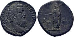 SESTERCIOS DEL IMPERIO ROMANO / roman imperial sestertii PERTINAX. Sestercio. Enero-marzo 193. (VOT DECEN TR P COS II). Pertinax velado estante a izq. sacrificando ante altar de trípode. CySest20 (8.0