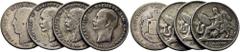 EXTRANJERAS A-G / world coins A-G GRECIA. Jorge I. Dracma. 1868. K38 (-20$). BC-. Más dracma (3). 1910 (2) y 1911. K60 (15$). MBC-/MBC. Lote de cuatro piezas (4).