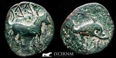 Ancient Hispania Asido bronze Semis 6,18 g, 24 mm (Cadiz) 100-50 B.C. Good very fine (MBC) Ancient Hispania - Asido (Medina Sidonia. Cádiz), bronze semis (6,18 g, 24 mm). Minted in 100-50 BC. Punic co