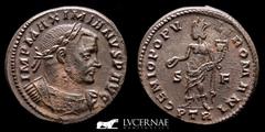 Roman Empire Maximianus I Æ Bronze Follis 9.05 g., 27 mm. Treveri 286-305 AD nEF Roman Empire - Maximianus, 286 - 305 AD AE Large Follis, Treveri, (9.05 g., 27 mm.) IMP MAXIMIANVS P AVG, Laureate and 