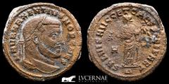 Roman Empire Maxentius Bronze large follis 9.80 g, 27 mm Carthage 306 AD gVF Roman Empire - Maxentius (Caesar). large bronze follis (9.80 g, 27 mm), Carthage, AD 306. M AVR MAXENTIVS NOB CAES Laureate