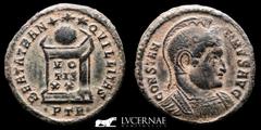 Roman Empire Constantine I Æ Bronze Æ Follis 1,98 g, ⌀ 19 mm. Trier 321-322 Good very fine Roman Empire - Constantine I (AD 310-337) Bronze Follis. (1,98 g • 19 mm) - Trier mint, 321-322. CONSTANTINVS
