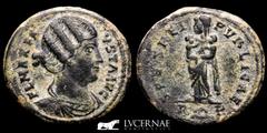Roman Empire Fausta 324-326 A.D. Bronze Follis 3.39 g, 20 mm. Rome 326 AD nEF Roman Empire - Fausta (324-326 A.D.) Bronze follis (3.39 g, 20 mm.) Rome, 326 A.D. FL MAX FAVSTA AVG Draped bust right. / 