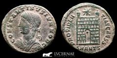 Roman Empire Constantine II Bronze Æ Follis 2,96 grs. 20 mm. Antioch 337/40 AD gVF Roman Empire - Constantine II AD 337-340. Bronze Follis (2,96 grs. 20 mm.). Antioch mint. CONSTANTINVS IVN NOB CAES L