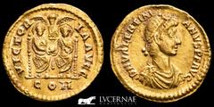 Roman Empire Valentinianus II Gold Solidus 4.43 g. 21 mm. Thessalonica 364-375 AD gVF Roman Empire - Valentinianus II (364-375 AD) Gold Solidus (4.43 g. 21 mm.) Thessalonica. D N VALENTINIANVS P F AVG