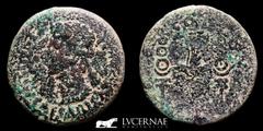 Roman Provincial Hispania Romana - Augusto (27 a.C. - 14 d.C.) Dupondio de bronze (21.47 g. 33 mm.) acuñado en Colonia Patricia, antigua Baetica provincia en Hispania (Cordoba). PERMISSV CAESARIS AVGV