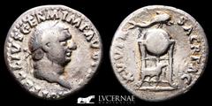 Roman Empire Roman Empire - Vitellius (April - 20 December AD 69.) Silver denarius (2.84 g. 20 mm.) from Rome mint, 69 A.D. A VITELLIVS GERMAN IMP AVG TR P, laureate head of Vitellius right / XV VIR S