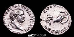 Roman Empire Roman Empire - Titus, 79-81 A.D. Silver Denarius (3.43 g. 18 mm.), Rome, 80. IMP TITVS CAES VESPASIAN AVG P M Laureate head of Titus to right. / TR P IX IMP XV COS VIII P P Dolphin coiled