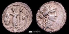 Roman Imperatorial Roman Empire - Julius Caesar. Silver denarius (3,77 g. 19 mm.) - Military mint travelling with Caesar between 48-47 B.C. Diademed and wreathed female head right; LII behind. CAESAR.