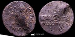Roman Empire Roman Empire - Vitellius, 2nd. January – 20th. December 69 (recognized Emperor in Rome on 19th April) - Bronze as (9.14 g. 28 mm..) Tarraco mint, January-June AD 69. A VITELLIVS IMP GERMA
