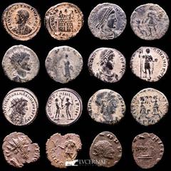 Roman Empire Roman Empire - Lot comprising eight (8) coins: Magnus Maximus, Arcadius, Constans, Quintillus, Tetricus I, Constantius II, Claudius II & Maximianus Very good lot, complete specimens, seve