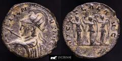 Roman Empire Roman Empire - Gallienus in the sole reign (260-268 A.D.) silvered antoninianus (3,29 g. 20 mm.). Rome mint, AD 260-261. GALLIENVS AVG, helmeted, draped and battleshiped bust from Gallien