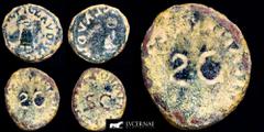 Roman Empire Roman Empire - Claudius I (41-54 B.C.) Lot comprising 2 bronze quadrans - Rome mint, 41-42 A.D. 2 coins: INCUSE TI CLAVDIVS CAESAR AVG. Modius PON M TR P IMP COS DES IT - SC. RIC 84; BMCR