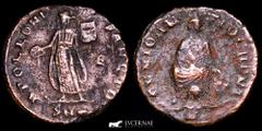 Roman Empire Roman Empire. - Maximinus II Daia (308-313 A.D.). Civic 'Pagan' coinage or Civic Christian Persecution Issue - Quarter Follis (1.51 g, 15 mm.). Antioch mint, AD 310-313. GENIO ANTIOCHENI,
