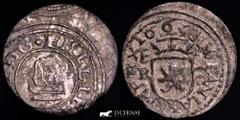 Spanish Austrias and Borbons Dinasties Spain - Felipe IV (1621-1665). II (2) maravedís billon coin (0,77 g. 14 mm.). Segovia, 1663. Cal-162, Jarabo-Sanahuja-M579. Very rare. Choice very fine condition