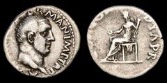 Roman Imperial Coins Roman Empire Vitellius (April - 20 December AD 69.) silver denarius (3,39 g. 19 mm.) from Rome mint, 69 A.D. CONCORDIA PR. Obv. A VITELLIVS GERM IMP TR P, laureate bust right. Rev