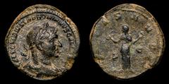 Roman Imperial Coins Roman Empire - Trebonianus Gallus (251-253 A.D.), bronze sestertius (19,34 g, 30 mm.) minted in Rome, 253 A.D. PIETAS AVGG. IMP CAES C VIBIVS TREBONIANVS GALLVS AVG, laureate, dra