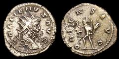 Roman Imperial Coins Gallienus, 253-268. Antoninianus, Rome, 266-267. GALLIENVS AVG Laureate and cuirassed bust of Gallienus to right. Rev. ORIENS AVG - Z (retrograd) Sol standing left, right hand rai