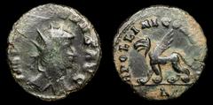 Roman Imperial Coins Gallienus. A.D. 253-268. Æ antoninianus. \'Zoo\' series. Rome, A.D. 267/8. IMP GALLIENVS AVG, radiate head of Gallienus right / APOLINI CONS AVGG, griffin standing left; ?. RIC 16
