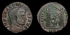 Roman Imperial Coins Roman Empire Maxentius (306-312). Æ bronze large follis, Rome mint, 310-311 A.D. Obv.: IMP C MAXENTIVS P F AVG, laureate head right. Rev.: CONSERV VRB SVAE - H / REP, Roma seated 