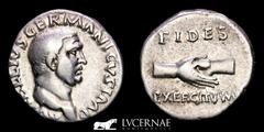 Roman Empire Roman Empire - Vitellius (April - 20 December AD 69.) silver denarius (3.27 g, 19 mm.) from Rome mint, AD 69. A VITELLIVS GERMANICVS IMP, laureate head of Vitellius right / FIDES EXERCITV