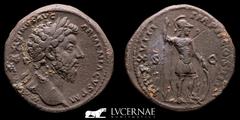 Roman Empire Roman Empire - Marcus Aurelius (161-180 A.D.) Bronze sestertius (26.32g, 33mm, 12h.). Minted in Rome, AD 163-164. M AVREL ANTONINVS AVG ARMENIACVS P M, laureate head to right / TR P XVIII