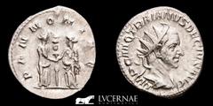 Roman Empire Roman Empire - Traianus Decius (249-251 AD) - Silver Antoninianus (3,54 g. 21 mm.) - Rome mint. IMP C M Q TRAIANVS DECIVS AVG Radiate, draped and cuirassed bust right / PANNONIAE Two Pann