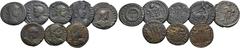 RÖMISCHE KAISERZEIT Lots Lot mit 8 Bronzen. 1.: Follis von Constantinus I. (306-337), Konstantinopel. 2.: Follis von Crispus (317-326), Londinium (London). Selten! 3.: Follis von Constantinus II. (als