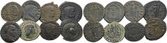 RÖMISCHE KAISERZEIT Lots Lot mit acht Folles: ein Follis von Galerius (Münzstätte: Cyzicus), ein Follis von Licinius I. (Münzstätte: Heraclea), ein Follis von Constantinus I. (Münzstätte: Cyzicus) und